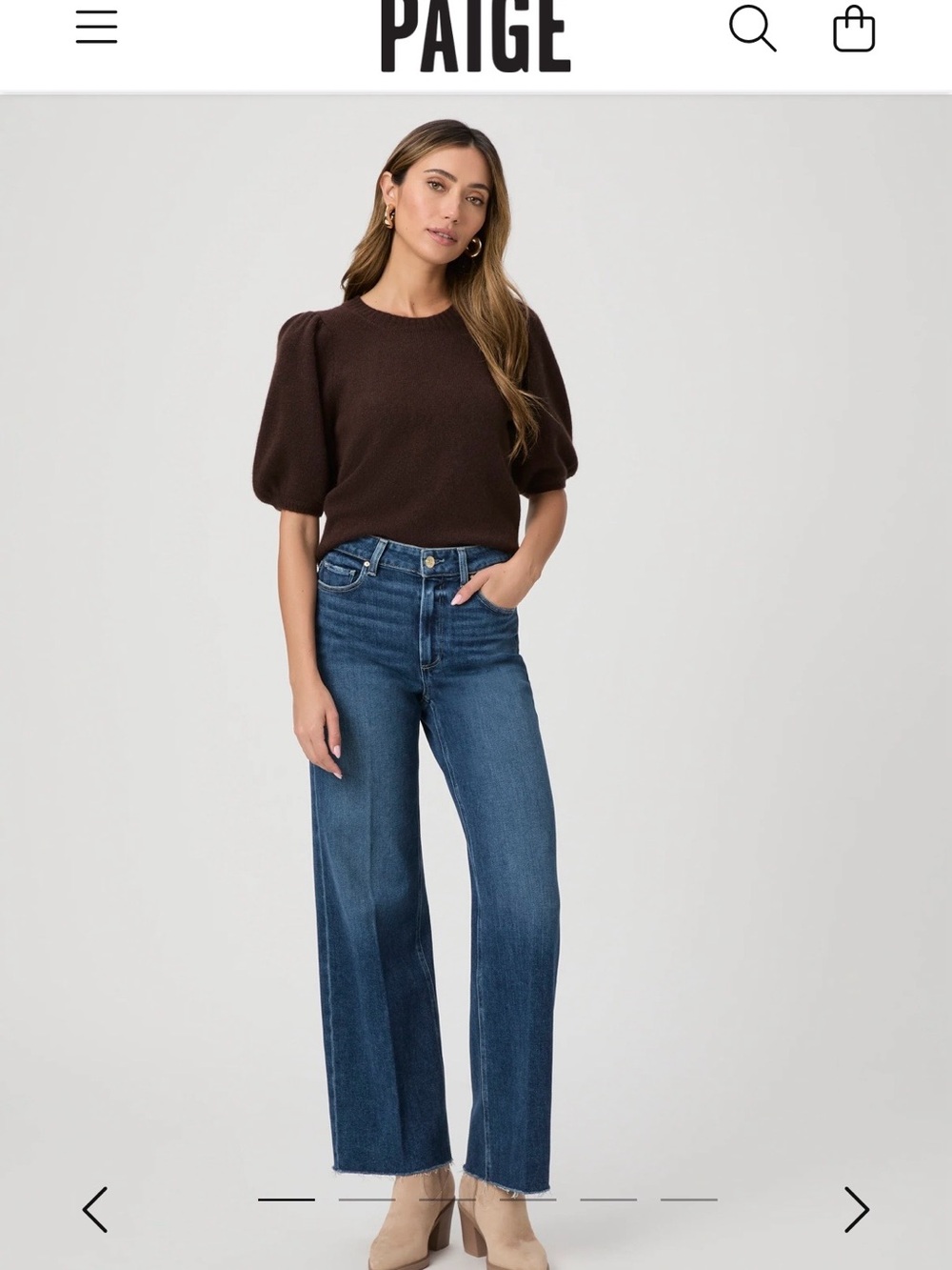 PAIGE Anessa 31" Wide Leg Jeans- Arpeggio Frayed Hem - Picture 10 of 10